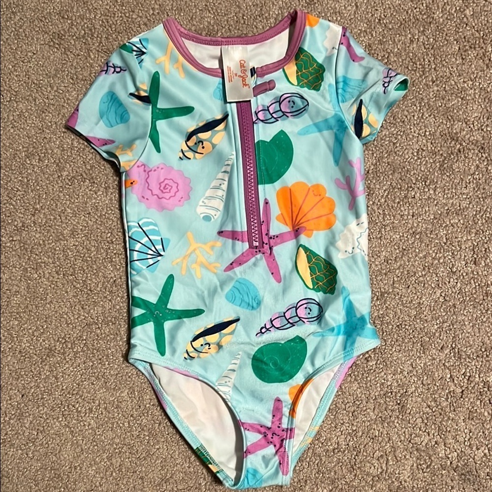 Cat & Jack Seashell and Starfish Print Swimsuit